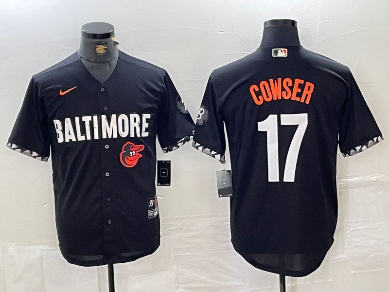 Men Baltimore Orioles #17 Cowser Black City Edition Nike 2024 MLB Jersey style 1